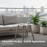Weather-Resistant Round Pedestal Table Lightweight Household Furniture Minimalist Design Modern Aesthetic for Apartment Dwellers, Homeowners, Balcony, Garden, waterfront, Small Spaces