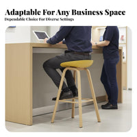 Adjustable Pedestal Seat 360-Degree rotate Bar Stool Modern Design Integrated Footrest for Business Owners, Adults, Office, Cafe