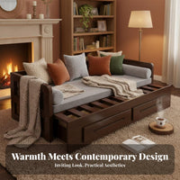 Multi-Functional Extendable Daybed with Storage Space-Saving Design Sofa Bed Easy Conversion Convertible Couch Long-Lasting Construction for Apartment Dwellers, Students, Small Homeowners, Living Room, Bedroom, Office