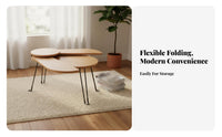 foldable Coffee Table Foldable Design Bean-Shaped Folding Table Space-Saving