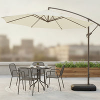 Cantilever Patio Umbrella with Water-Fillable Base Fillable Cantilever Offset Patio Umbrella Weighted for Backyard, Garden, Poolside