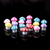 Mini Colorful Resin Six-Dot Mushroom Figurines for Micro Landscape DIY Terrarium Decor