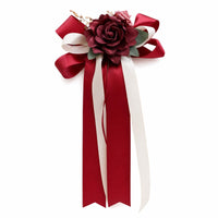 Car Mirror Bow with Streamers Floral Decorations Romantic for Brides