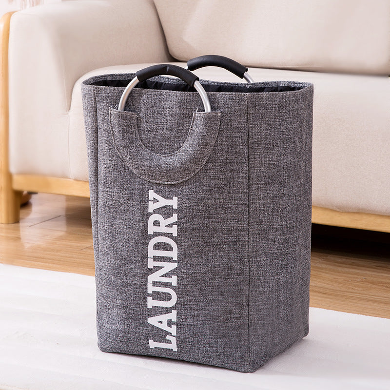 Foldable Laundry Hamper with Handles, Cotton Linen Dirty Clothes Basket for Home Storage