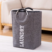 Foldable Laundry Hamper with Handles, Cotton Linen Dirty Clothes Basket for Home Storage