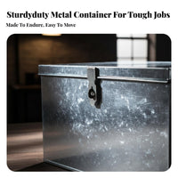 Metal Tool Chest Large Capacity Metal Tool Storage Portable Steel Tool Organizer Sturdy-Duty Galvanized Steel Box Rust-Resistant