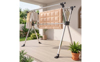 Stainless Steel Clothes Drying Rack Rust-Resistant Laundry Drying Rack Sturdy Furniture Heavy Duty for Balcony, Apartment
