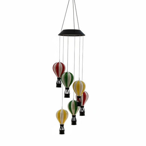 Color Changing Solar Hot Air Balloon Wind Chime Automatic On/deactivate Solar Hot Air Balloon Light Waterproof for Patio, Balcony, Window