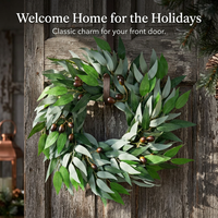 Artificial Olive Wreath, Greenery Wreath Olive, Olive Leaf Wreath, Handmade Door Wreath, Realistic Faux Olive Wreath for Home Decor