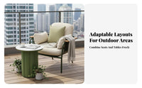 4 Pieces Waterproof Loveseat with Armchairs and Table Outdoor Furniture All-Weather Patio Seating Group Comfortable pads for Homeowners, Garden fans, Families, Balcony, rearyard, Deck, waterfront area