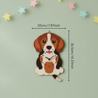 Swinging Tail Dog Clock Easy Setup Cartoon Beagle Wall Clock Powered Timepiece for Kindergarten