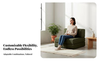 Configurable Block Sofa Nordic Design Living Room Furniture Wabi-Sabi Aesthetic Soft Upholstery for Apartment Dwellers