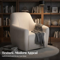 Upholstered Rotate Chair 360-Degree Rotation Upholstered Rotate Armchair Modern Design High-Density Foam for Living Room