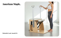 Solid Wood Frame Pilates Wunda Chair Body Shape Ing Wooden Pilates Combo Chair High-Tension Springs Fitness Equipment Adjustable Resistance for Personal Trainers, Adults, Home Gym, Physical Rehabilitation Center