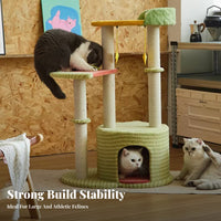 Sturdy Construction Cat Climbing Frame Stable Base Multi-Level Cat Tree Spacious Design for Adult Cats, Kittens, Indoors, Living Room, Home