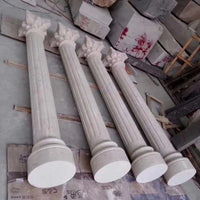 Fiberglass Faux Marble Roman Column Pedestal for Garden & Hallway Decor