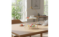 Gilded Feathered Cake Stand Decorative Display Multi Tier Dessert Stand Metal Frame Home Decor for Afternoon Tea