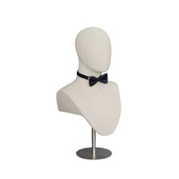 Male Mannequin Head Easy to Assemble Fabric Covered Display Head Stable