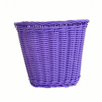 Woven Cycle Basket Front-Mounted Bike Basket with Straps Universal Handlebar Storage Container with Straps for Kids, Young Children, Balance Bikes