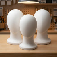 3 Pieces Hairpiece Head Lightweight Foam Mannequin Head Pin-Insertable Hat Display Stand for Cosplayers, Hair Stylists, Cosplay, Salons