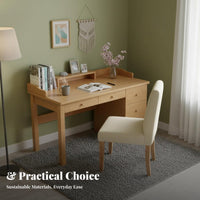 Drawer Computer Desk with Storage Solid Wood Writing Table Workstation Study Desk with Drawers Featuring Durable Material and Spacious Design Suitable for Bedroom Dorm Room Home Office Gift Giving