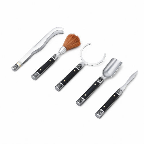 5 Pieces Tea Ceremony tool with Wooden Handles Traditional Set Practical for Hosts