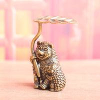 Hedgehog Statue with Umbrella Metal Hedgehog Figurine Textured for Shelf