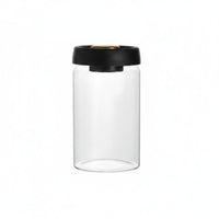 Single-Press Operation Coffee Bean Storage Jar Wide Mouth Vacuum Sealed Canister Easy to Clean Airtight Glass Container Multi-Purpose for Tea Drinkers, Kitchen, Pantry