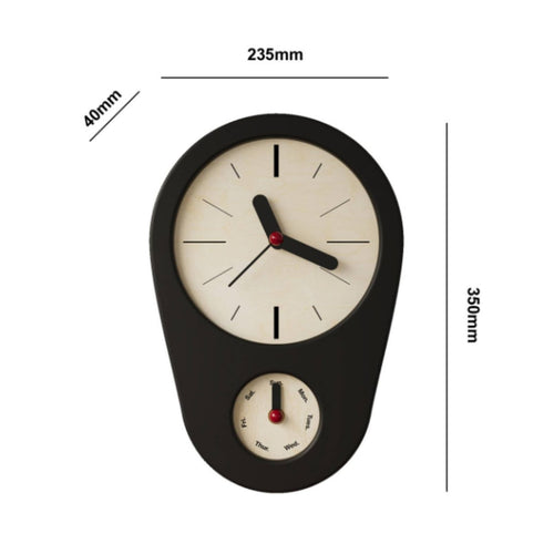 Wall Clock with Day Display Simple Design Home Decor for Living Room