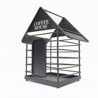 House-Shaped Coffee Capsule Small Basket Front Door Wire Coffee Organizer Sturdy Capsule Basket