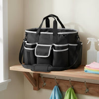 Cleaning Supply Organizer Bag with Handle Multi Pocket Cleaning Bag Multiple Compartments Household Storage for Janitors