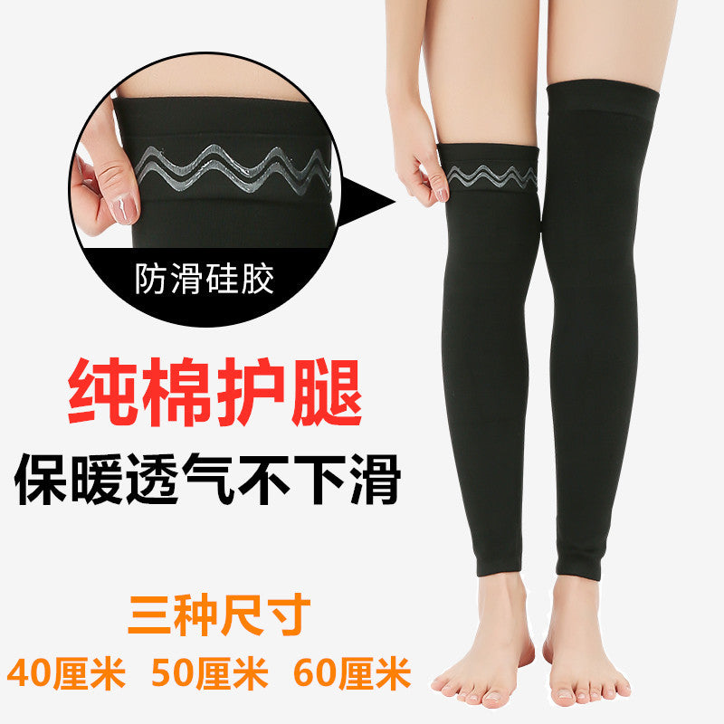 Unisex Cotton Knee-High Leg Warmers for Winter, Thin Anti-Slip Thermal Leg Sleeves