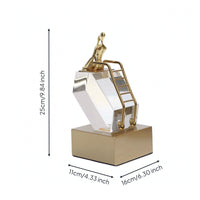 Geometric Crystal Sculpture Compact Statue Decorative for Living Room, Office