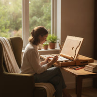 Tabletop Easel with Drawer Beechwood Table Easel with Drawer Portable Sketch Box for Students, Classroom