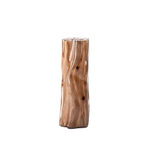 Resin Vase with Wood Organic Wood Log Vase Unique for Tabletop
