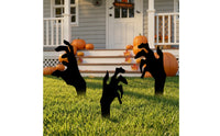 5 Pieces Outdoor Skeleton Hand Yard Stakes Black Skeleton Hand Garden Stakes Haunted Eerie for Halloween