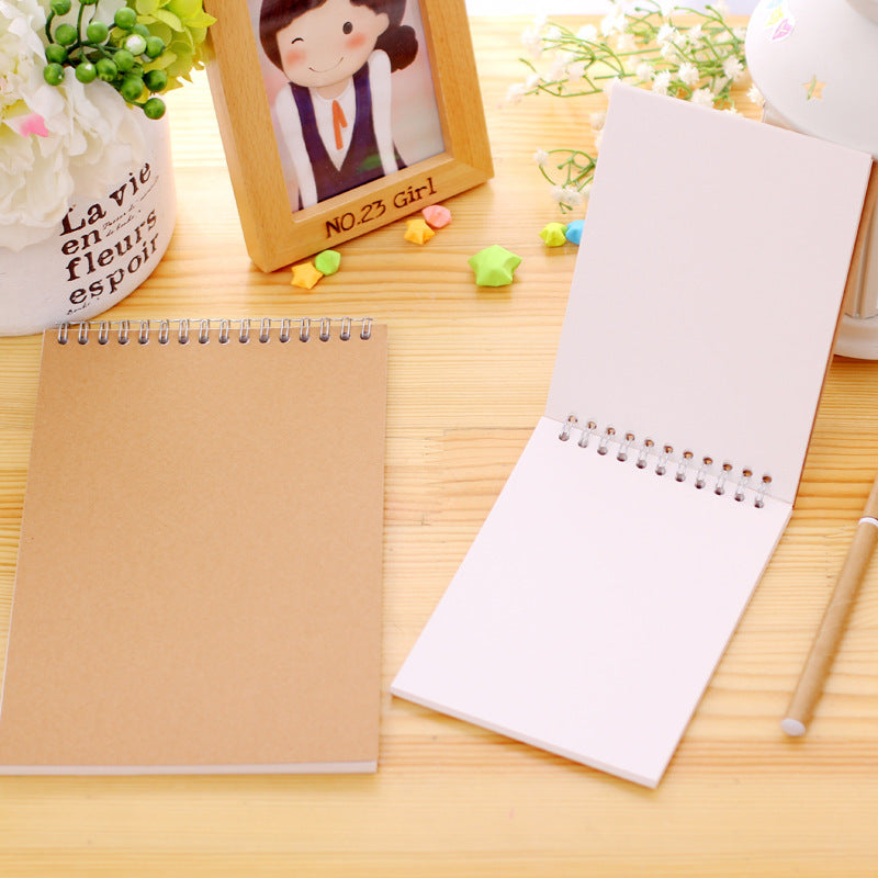 Vintage Kraft Paper Sketchbook A5 Spiral Bound Notebook for Students and Artists