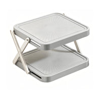 Foldable Prep Rack Triangular Frame Collapsible Tray Stand Rounded Corners