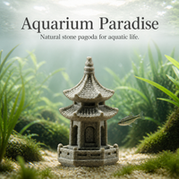 Bluestone Pagoda Miniature Landscape Ornament for Aquariums and Gardens