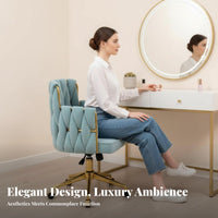 Scalloped rear Task Chair Elegant design Vanity Seat Shell-Shaped rearrest 360° rotate for Women, Teens, Bedroom, vanity area
