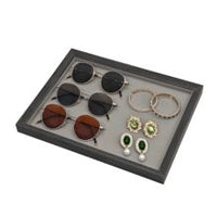 Wooden Display Tray for 24 Eyeglasses or Sunglasses, Walnut Finish