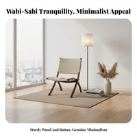 Wabi-Sabi aesthetic Folding Rope Chair Japanese Inspired Woven Rope Armchair Foldable Design Household Furniture Minimalist Aesthetic for Apartment Dwellers, Homeowners, Readers, Balcony, Living Room, Bedroom, Lounge Area
