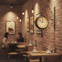 Double-Sided Wall Clock Easy to Read House Decoration for Living Room, Patio