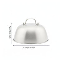 Griddle Basting Cover Brushed Finish Round Burger Cover Heat Resistant Handle Teppanyaki Lid for Grilling, Outdoor, Kitchen
