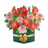 Vibrant Floral Arrangement 3D Spring-up-out Flower Floral Arrangement Long-Lasting Greeting Card Mails Flat for & Significant Others, Women