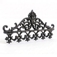 Vintage Cast Iron Geometric Wall Hooks - 5 Hooks for Entryway