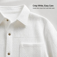 Men's Waffle Knit Long Sleeve Casual Shirt Jacket