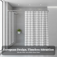 Grid Pattern Bath Curtain Punchtool-Less Installation for Bathtub, Renters