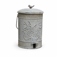 Metal Trash Can Perforated Weather Resistant Decorative Trash Can
