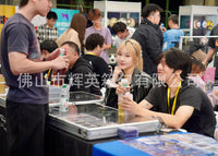 贸易展展示柜桌面便携式铝制运动卡展示柜带透明亚克力展带锁珠宝.